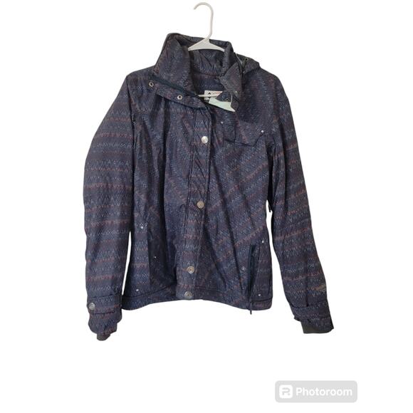 Columbia Women's Print Rain Snow Jacket Omni-Tech Breathable Waterproof Size M - Picture 1 of 9